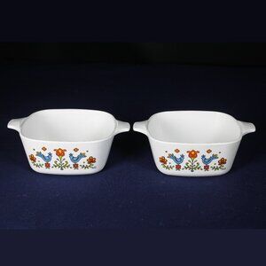 Two “Country Festival” Corningware P-43-B 2 ¾ cup Casseroles